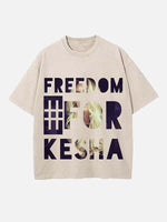 Kesha Print Round Neck T-shirt
