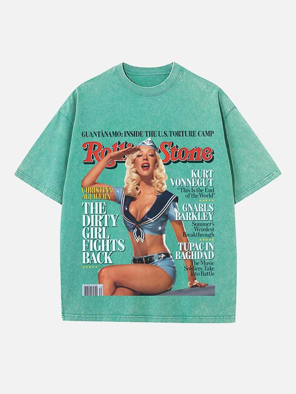 Christina Aguilera Print Round Neck T-shirt