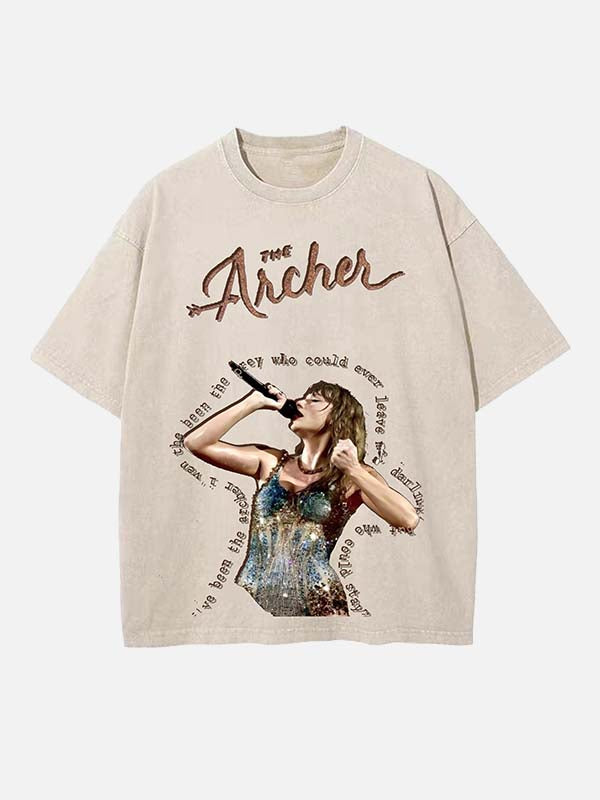 Taylor Swift Print Round Neck T-shirt