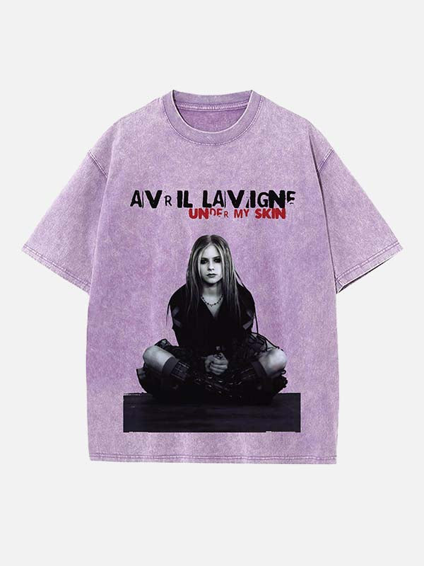 Avril Lavigne Print Round Neck T-shirt