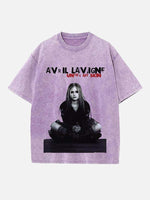Avril Lavigne Print Round Neck T-shirt