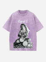 Karol G Print Round Neck T-shirt