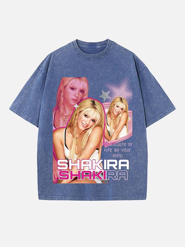 Shakira Print Round Neck T-shirt