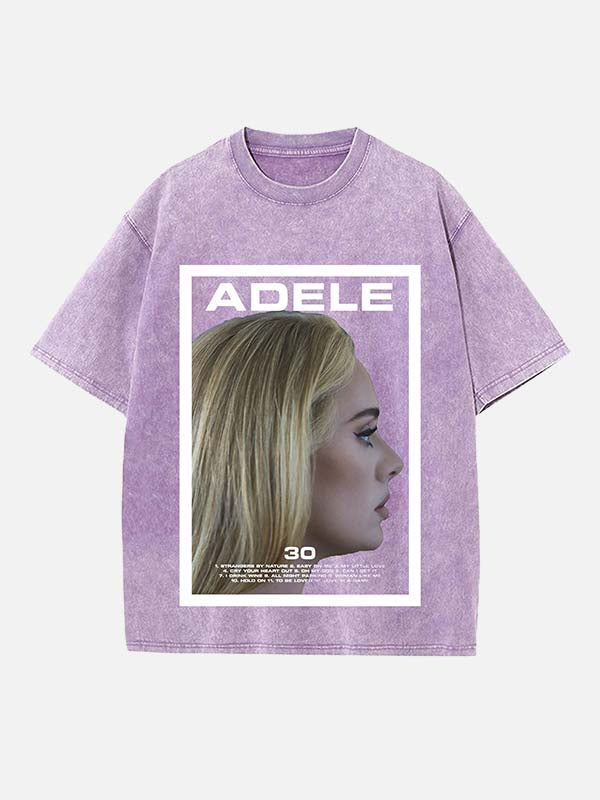 Adele Print Round Neck T-shirt