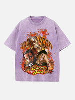 Travis Scott Print Round Neck T-shirt