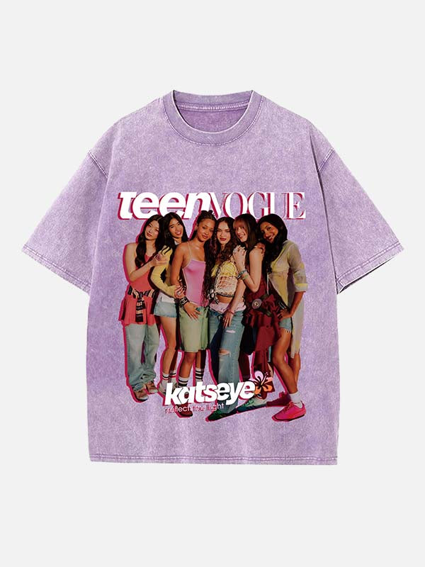 KATSEYE Print Round Neck T-shirt