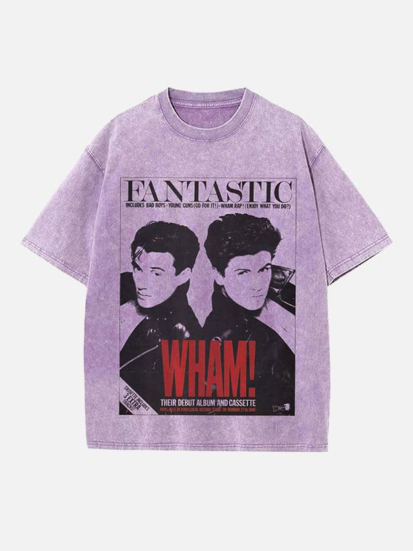 George Michael Wham! Print Round Neck T-shirt
