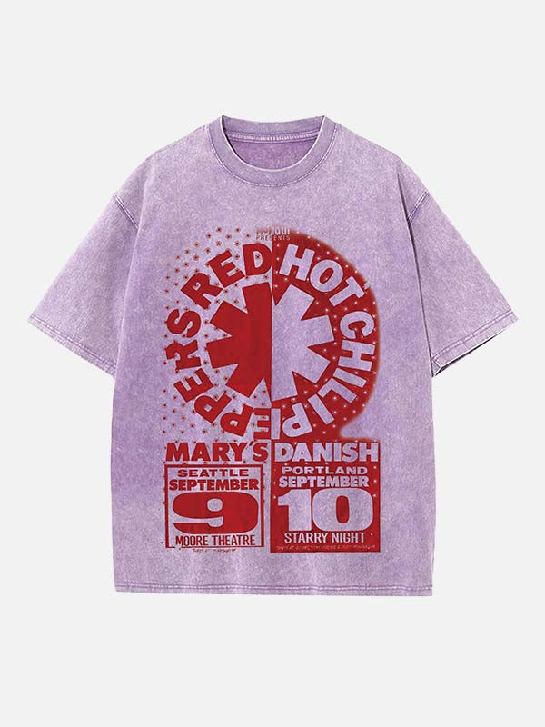 Red Hot Chili Peppers Print Round Neck T-shirt