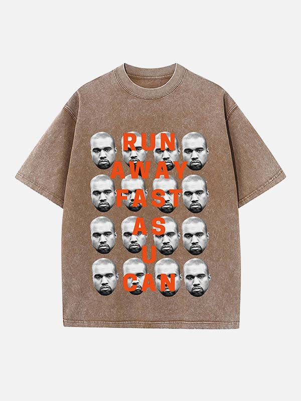 Kanye West Print Round Neck T-shirt