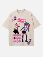 Britney Spears Print Round Neck T-shirt