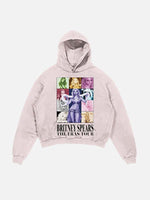Britney Spears Print Slant Pockets Hoodie