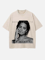 Demi Lovato Print Round Neck T-shirt