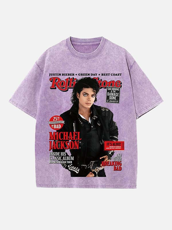 Michael Jackson Print Round Neck T-shirt