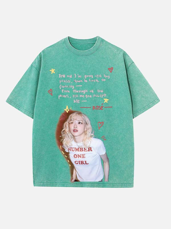 BLACKPINK Rosé Print Round Neck T-shirt