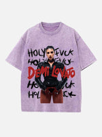 Demi Lovato Print Round Neck T-shirt