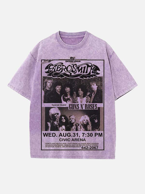 Aerosmith Print Round Neck T-shirt
