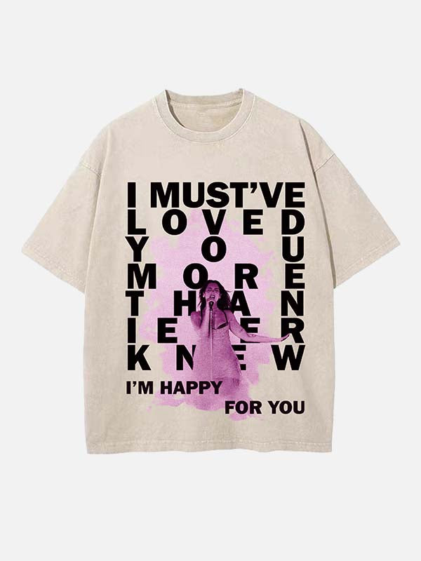 Dua Lipa Print Round Neck T-shirt