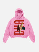 Dua Lipa Print Slant Pockets Hoodie