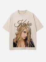 Kesha Print Round Neck T-shirt