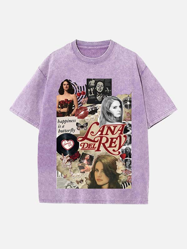 Lana Del Rey Print Round Neck T-shirt