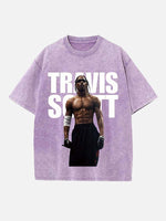 Travis Scott Print Round Neck T-shirt