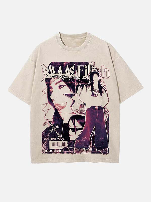 Billie Eilish Print Round Neck T-shirt