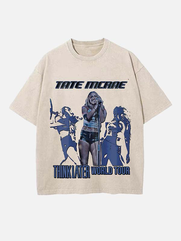 Tate McRae Print Round Neck T-shirt