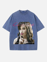 Demi Lovato Print Round Neck T-shirt
