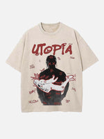 Travis Scott Print Round Neck T-shirt
