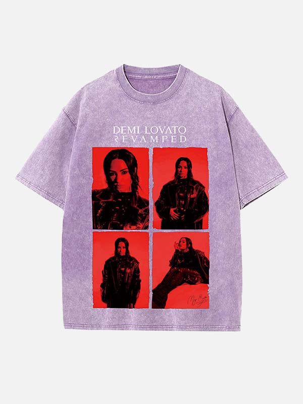 Demi Lovato Print Round Neck T-shirt