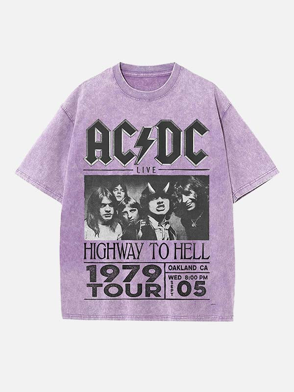 AC/DC Print Round Neck T-shirt