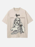 Adele Print Round Neck T-shirt