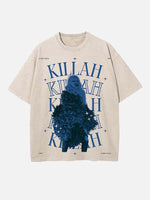 Lady Gaga Print Round Neck T-shirt