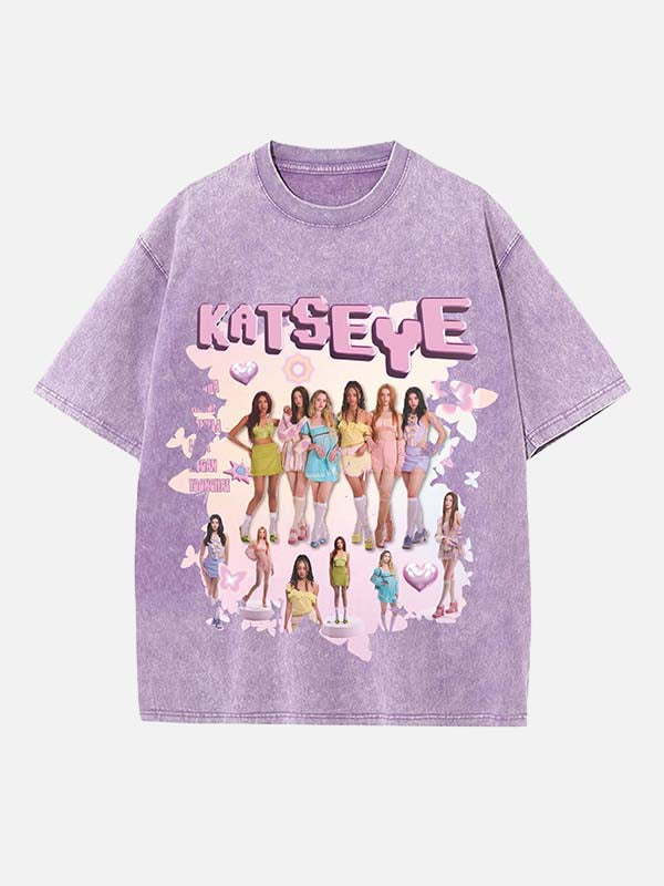 KATSEYE Print Round Neck T-shirt