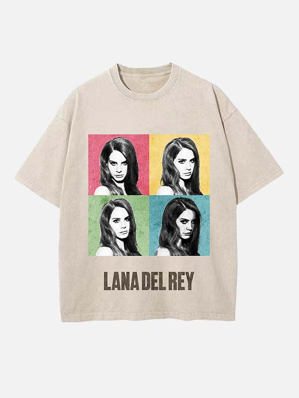 Lana Del Rey Print Round Neck T-shirt