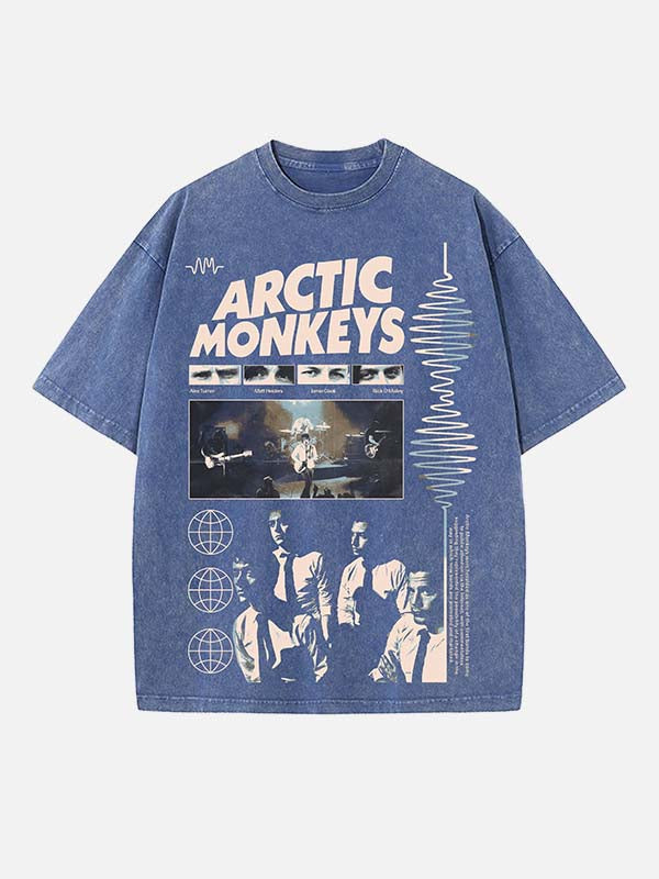 Arctic Monkeys Print Round Neck T-shirt