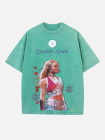 Britney Spears Print Round Neck T-shirt