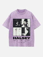 Halsey Print Round Neck T-shirt