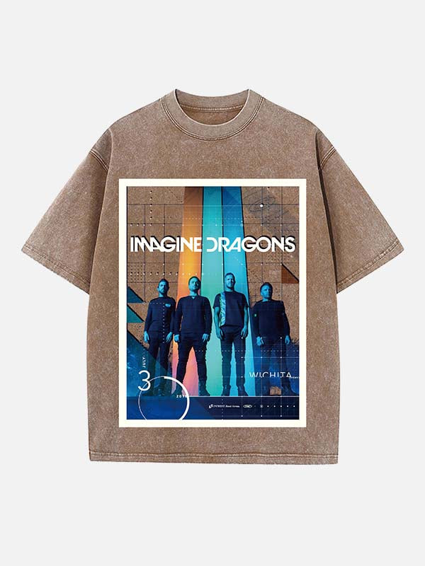 Imagine Dragons Print Round Neck T-shirt
