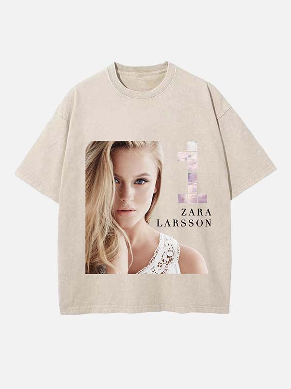 Zara Larsson Print Round Neck T-shirt