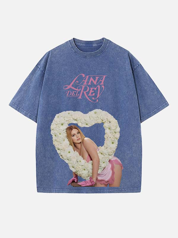 Lana Del Rey Print Round Neck T-shirt