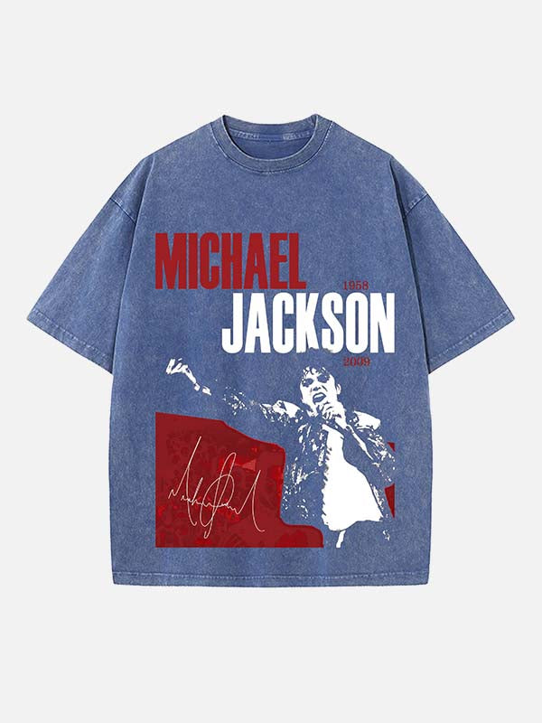 Michael Jackson Print Round Neck T-shirt