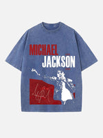 Michael Jackson Print Round Neck T-shirt