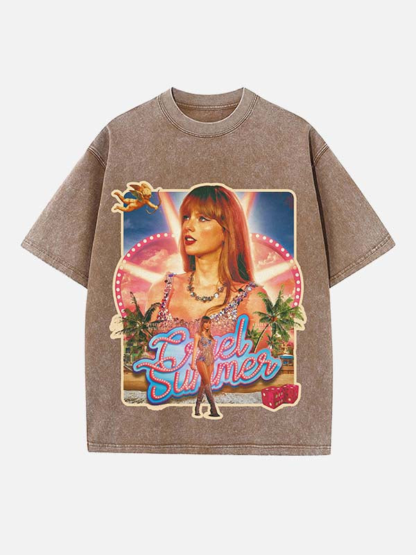 Taylor Swift Print Round Neck T-shirt