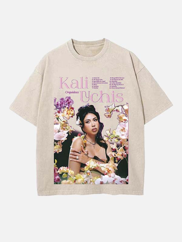 Kali Uchis Print Round Neck T-shirt