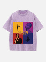 Alicia Keys Print Round Neck T-shirt
