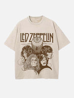 Led Zeppelin Print Round Neck T-shirt