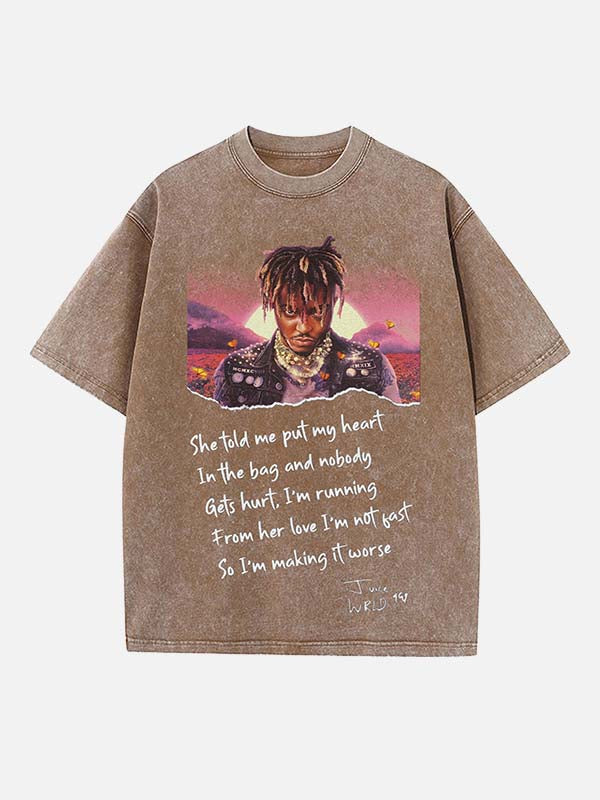 Juice WRLD Print Round Neck T-shirt