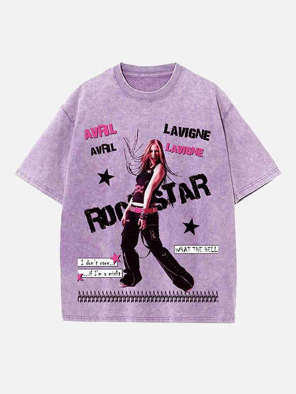 Avril Lavigne Print Round Neck T-shirt