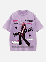Avril Lavigne Print Round Neck T-shirt